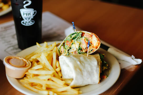 Buffalo Chicken Wrap Buffalo Chicken Wrap and French fries